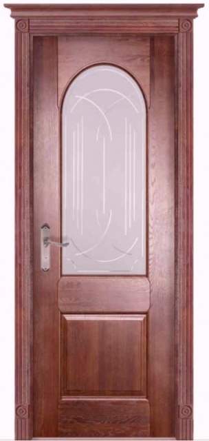 Дверь массив дуба DSW Чезана махагон стекло - 1