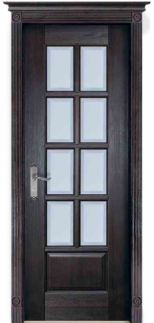 Дверь массив дуба DSW Лондон №1 венге стекло - 1