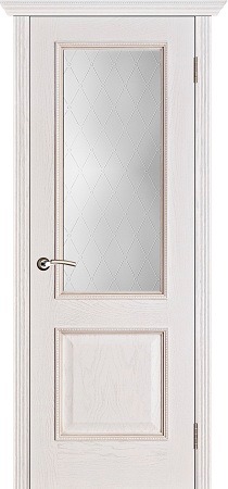 Двери Шервуд белая патина стекло классик - 1